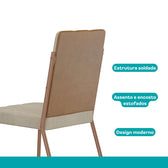 Conjunto Sala de Jantar 6 Cadeiras Tulipa Carraro Off White Rosê