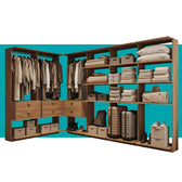 Guarda-Roupas Closet Modulado Alasca 360cm 6 Peças com 6 Gavetas e Cabideiros Freijó Carraro