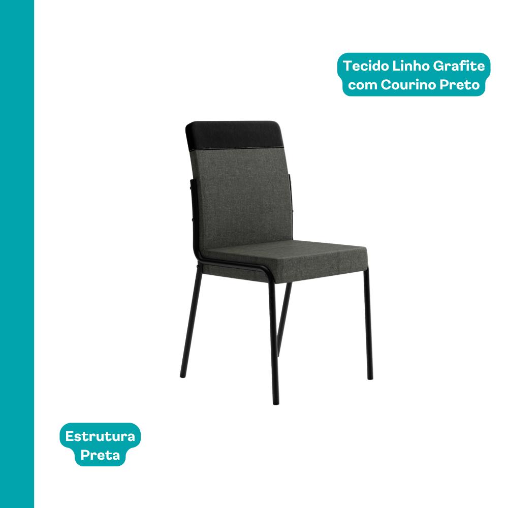 Conjunto Sala de Jantar 4 Cadeiras Georgia Carraro Preto