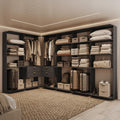Guarda-Roupas Closet Modulado Alasca One 360cm 6 Peças com 4 Gavetas e Cabideiros Preto Touch Carraro