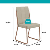 Conjunto Sala de Jantar 6 Cadeiras Tulipa Carraro Off White Rosê